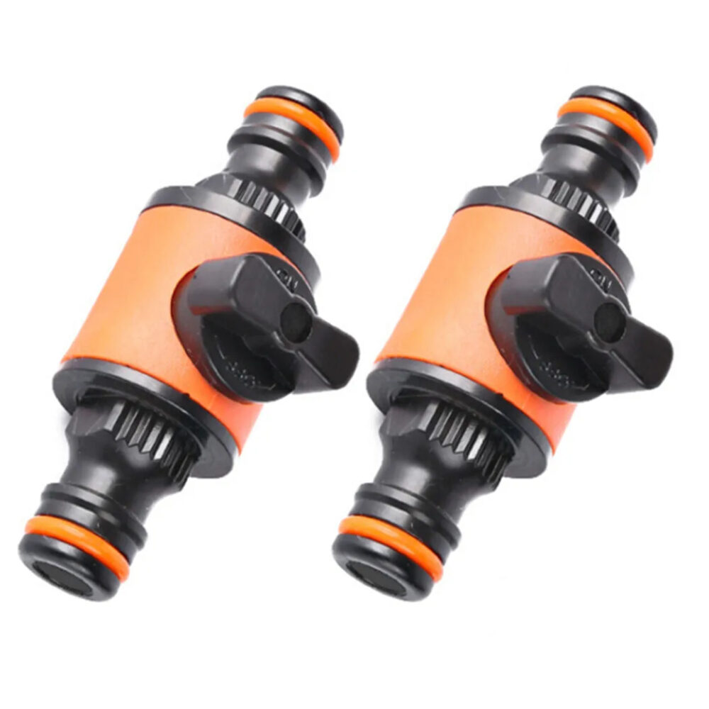 2 raccords de tuyau d'arrosage noir et orange