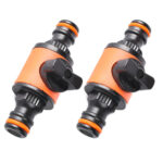 2 raccords de tuyau d'arrosage noir et orange