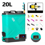 Pulvérisateur de 20 l bleu et noir avec des ustensils