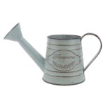 Arrosoir décoratif vintage en zinc avec écriture