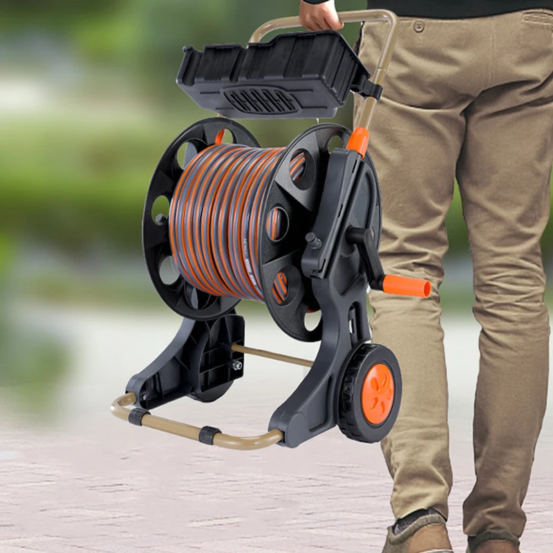 Enrouleur de tuyau d'arrosage, 60 m avec un chariot