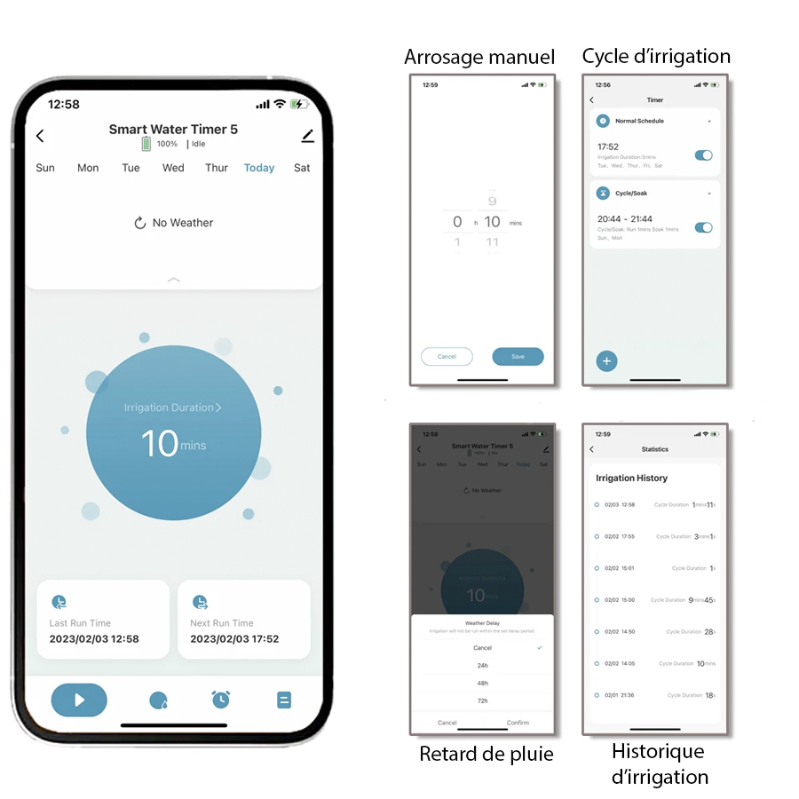 Minuterie d'arrosage automatique Bluetooth