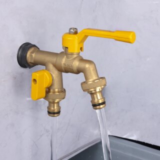 Robinet de jardin en laiton naturel doré antigel